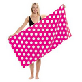 Polka Dot Printed Velour Beach Towel (Embroidered)